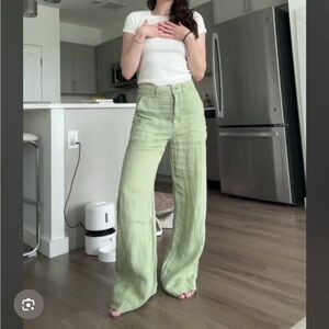 Zara Linen Wide Leg Pants